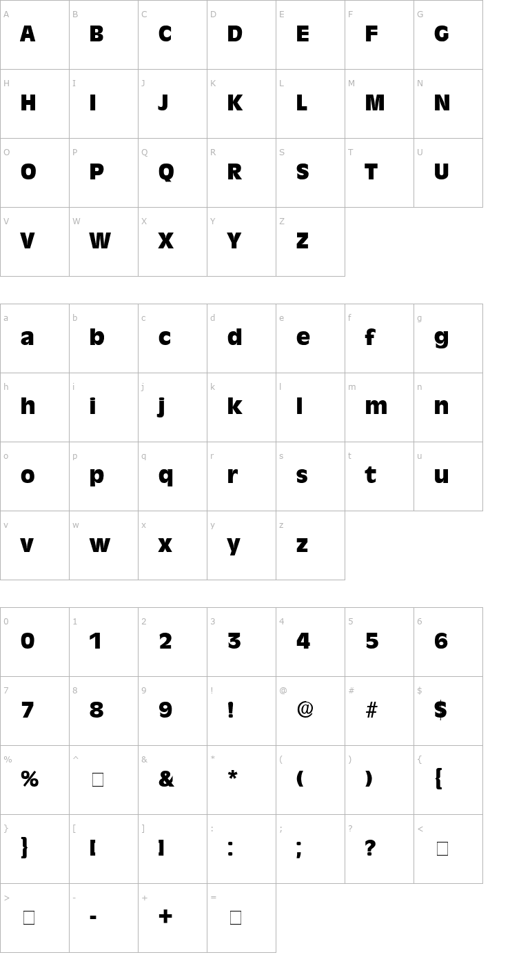 Character Map Misce Display SSi Font