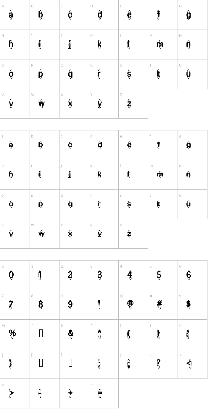 Character Map Mischstab Apfelsaft Font