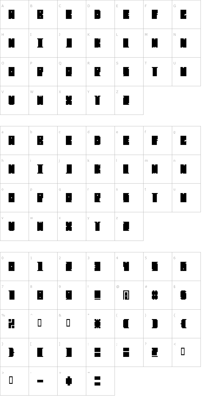 Character Map Mischstab Decibel Repulse Font