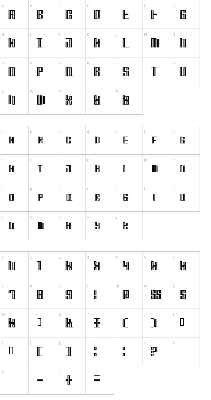 Character Map Mischstab Opium River Font