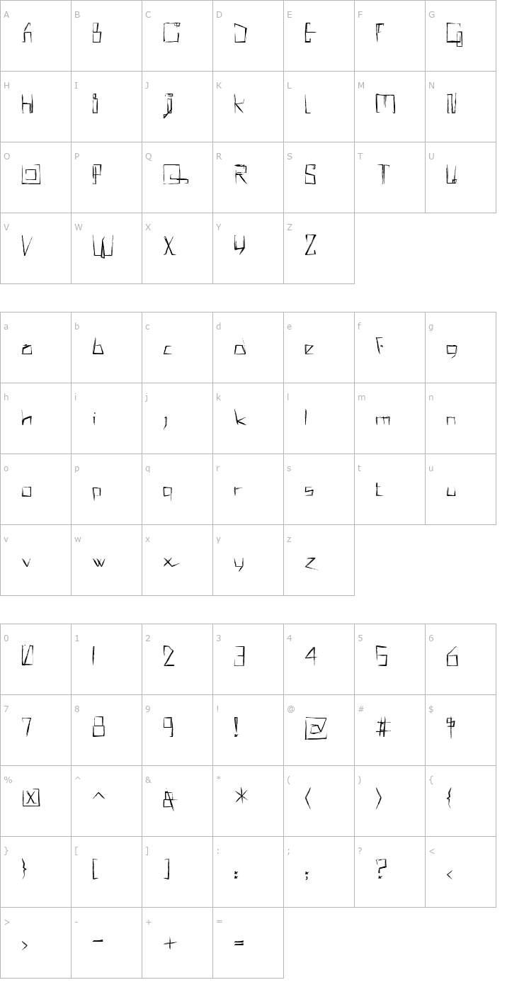 Character Map !MISQOT DemiBold Font