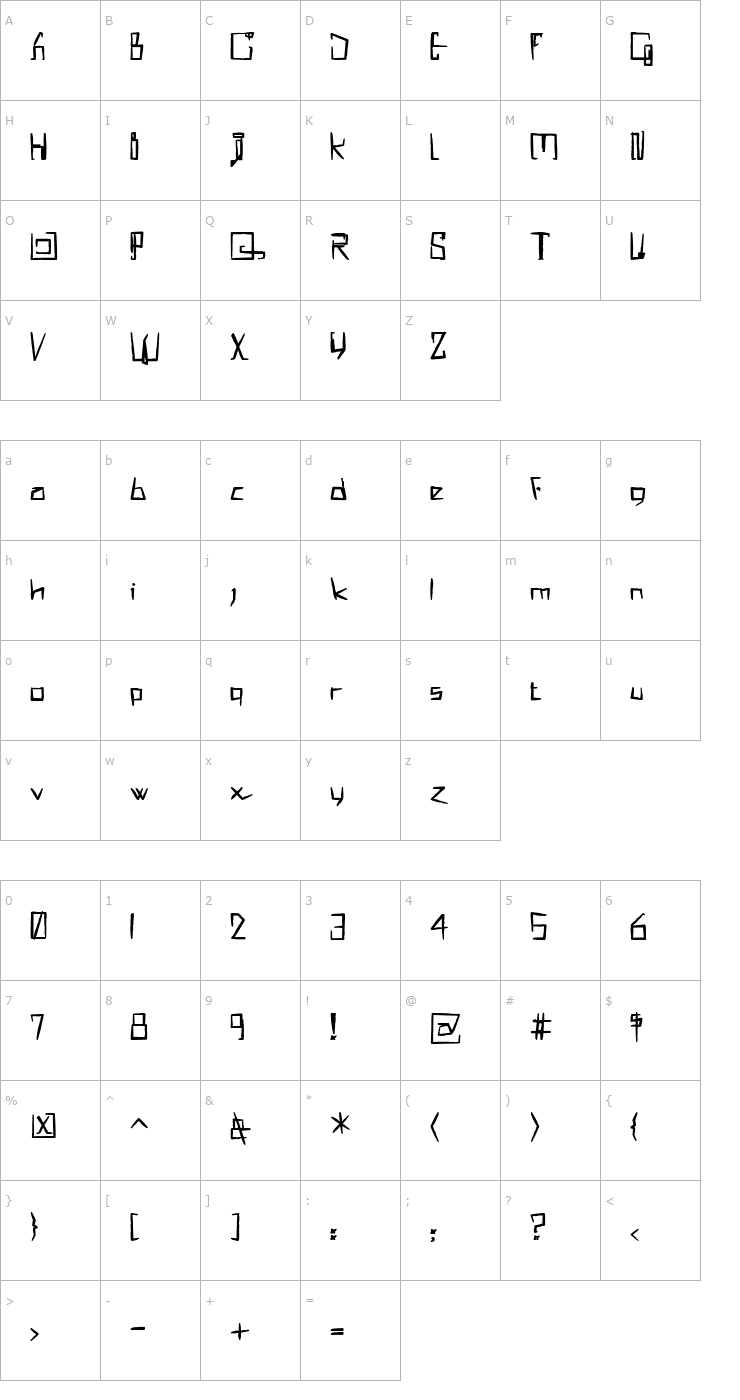 Character Map !MISQOT Heavy Font