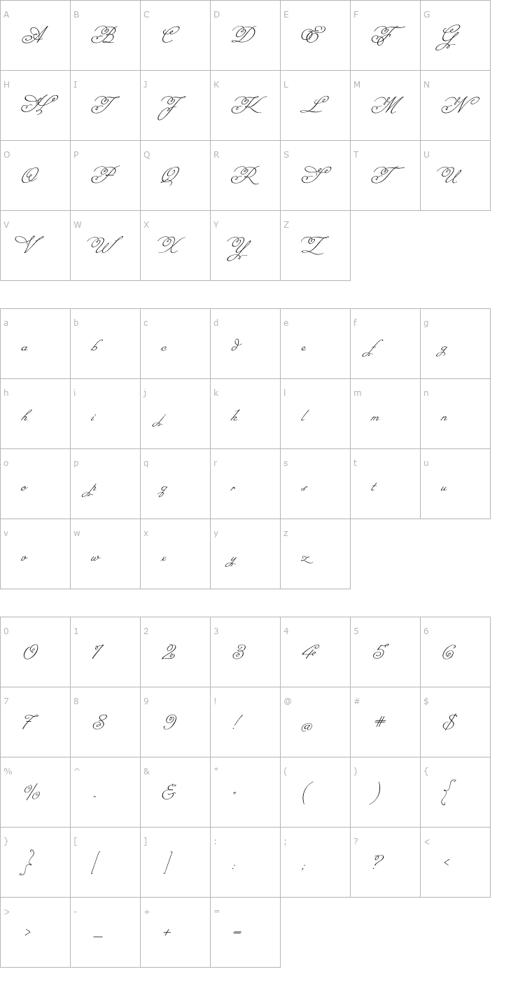 Character Map Miss Fajardose Font