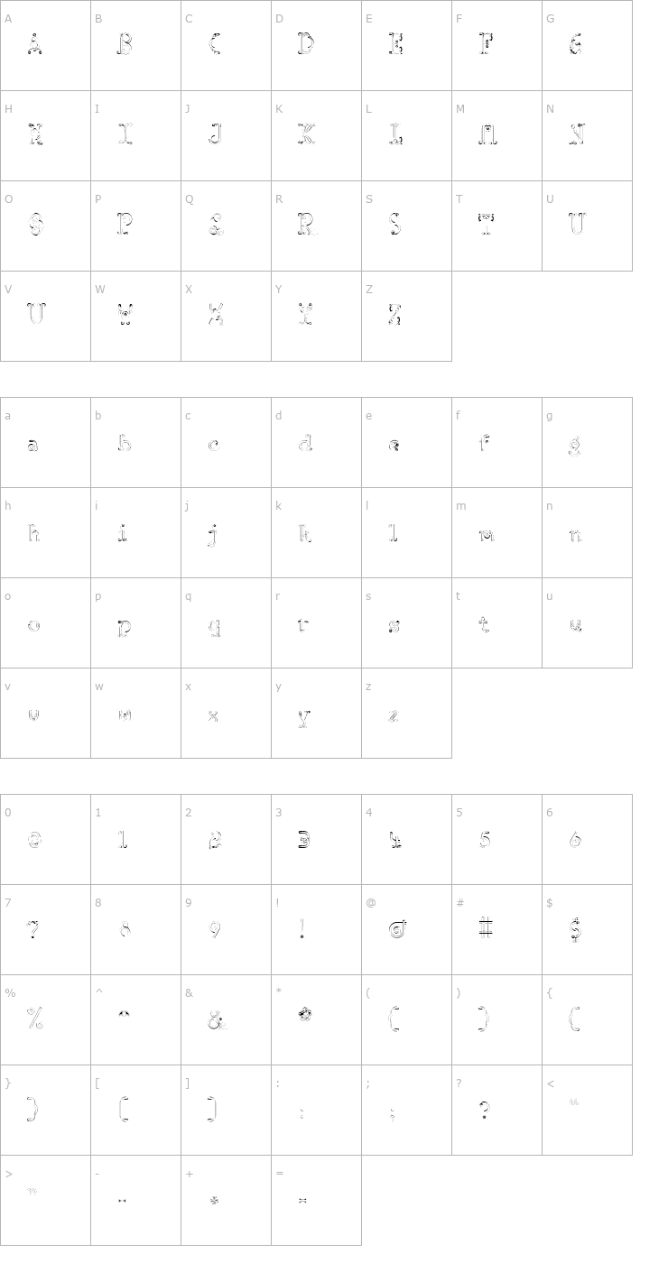 Character Map Missionary Font