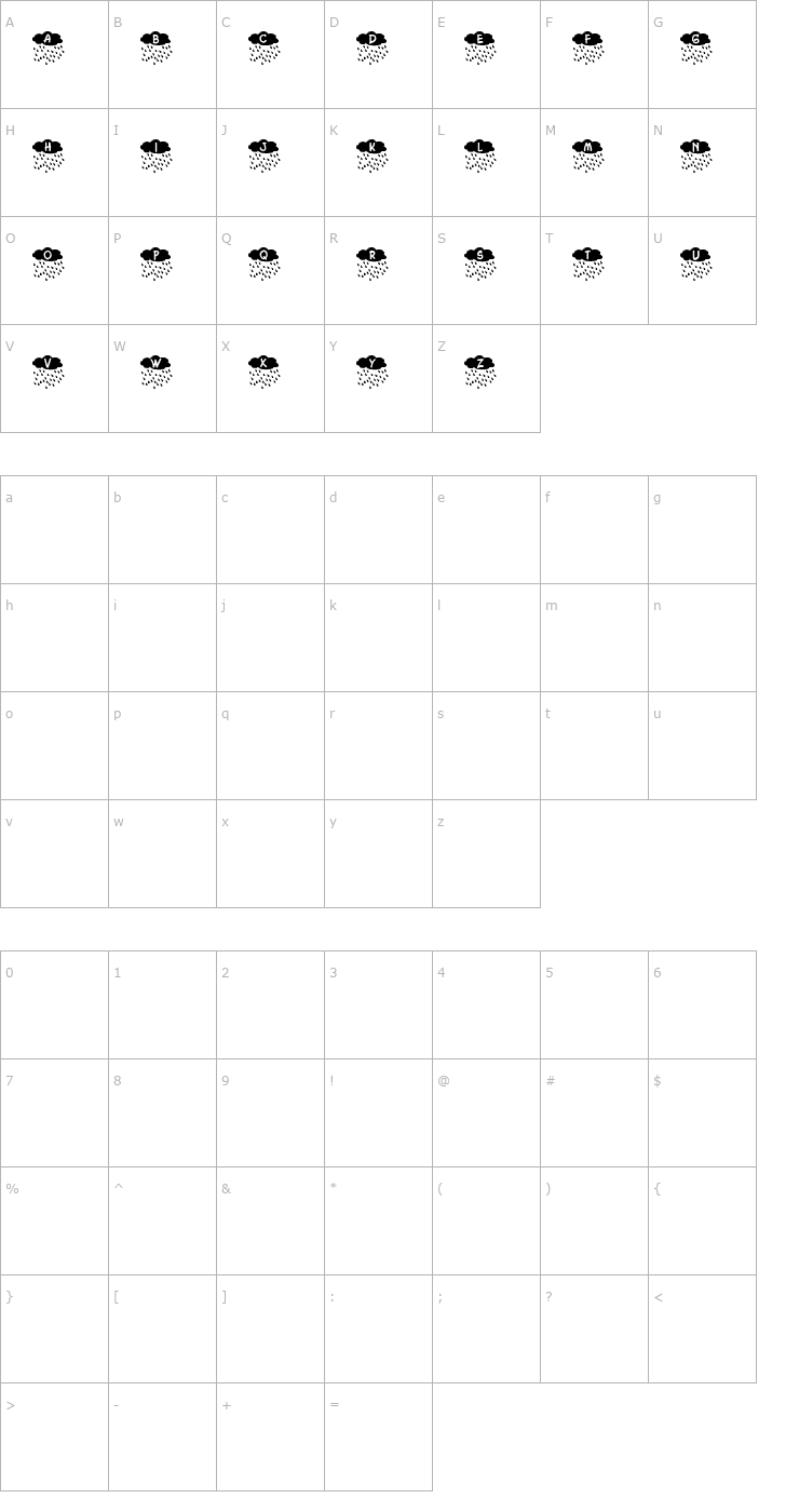 Character Map Mistwetter Font