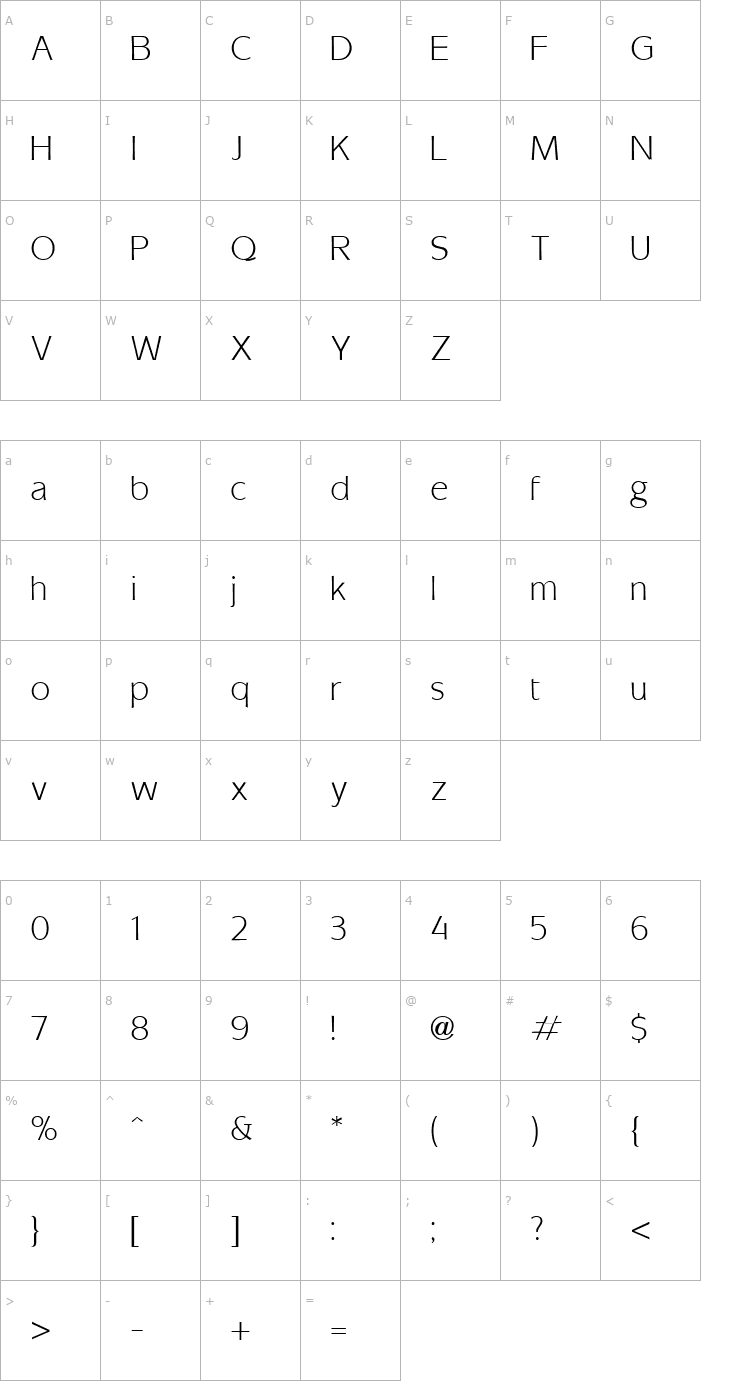 Character Map Mixage Regular Font