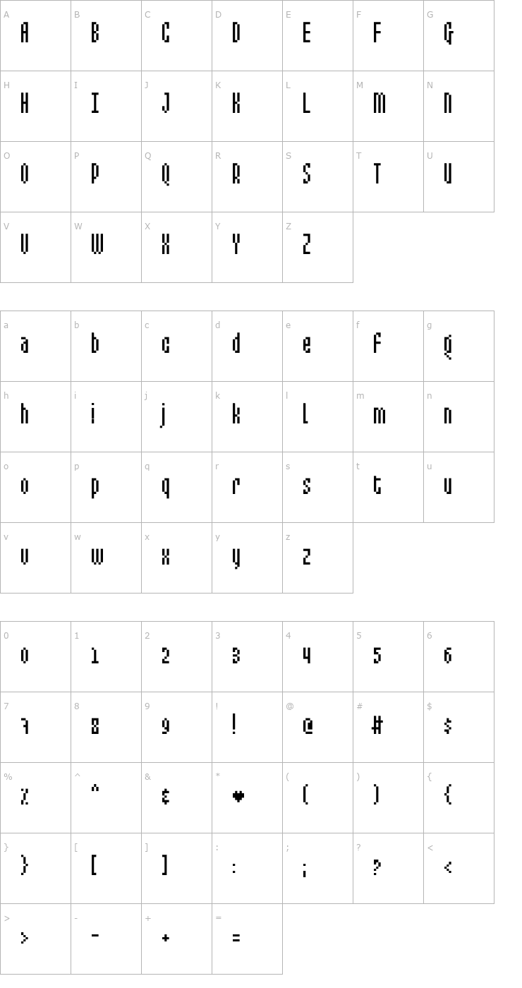 Character Map Mixelate Font