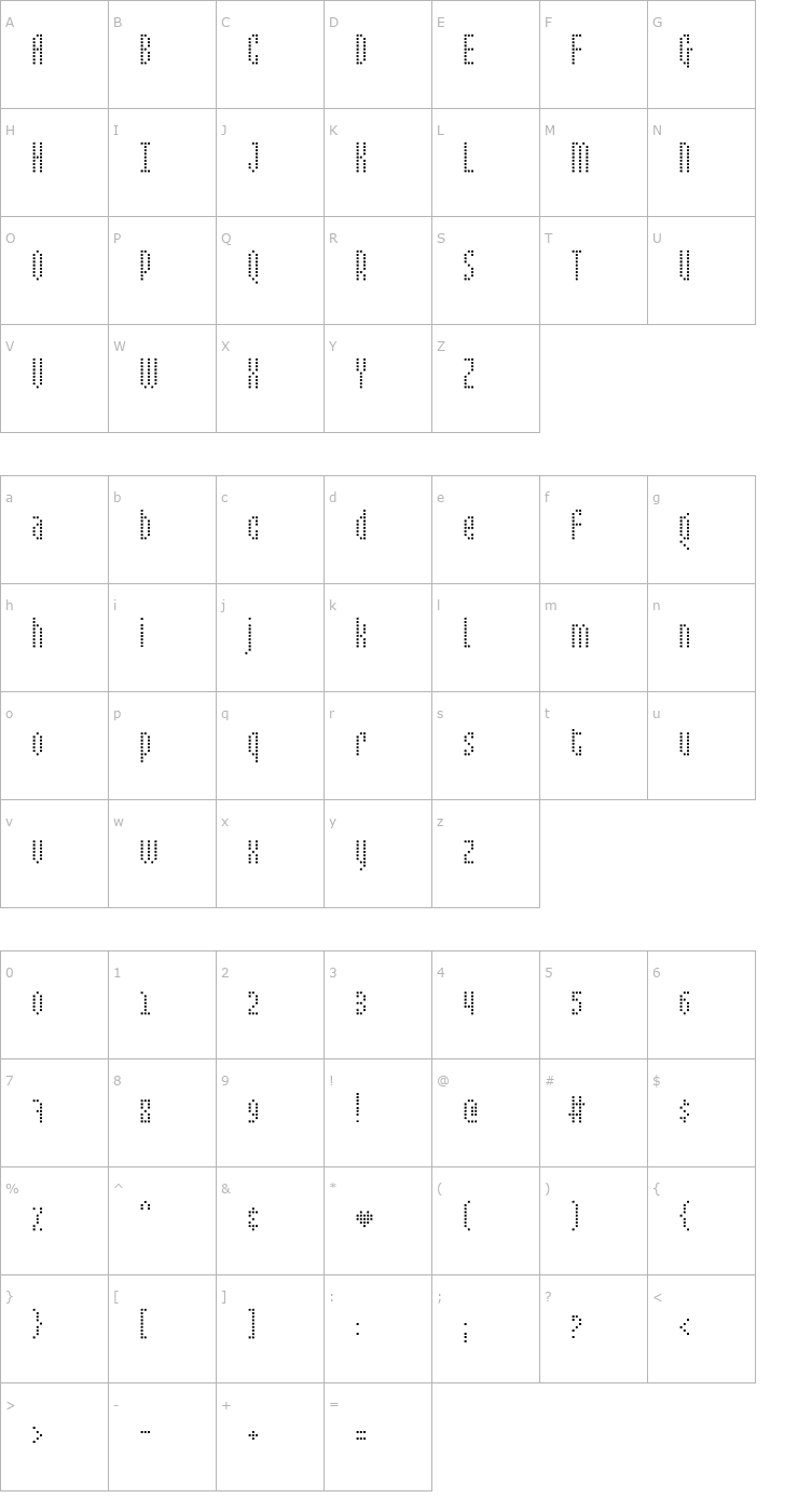 Character Map Mixelate II Font