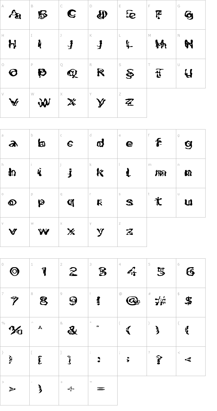 Character Map MixUpExtended Font