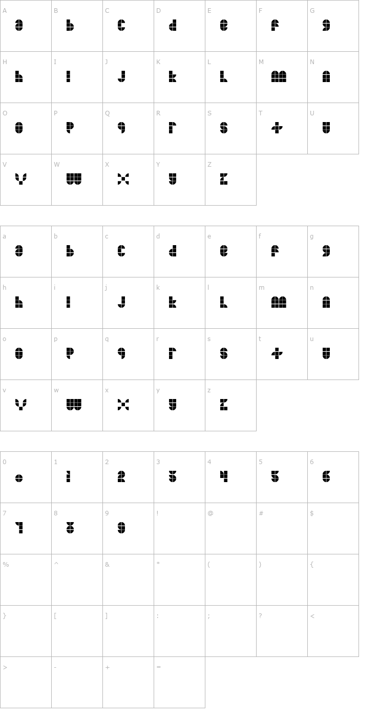 Character Map MKF Tiler Font
