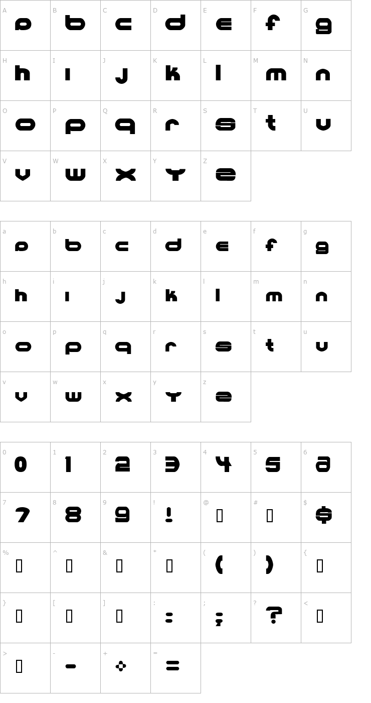 Character Map MKUltra Font