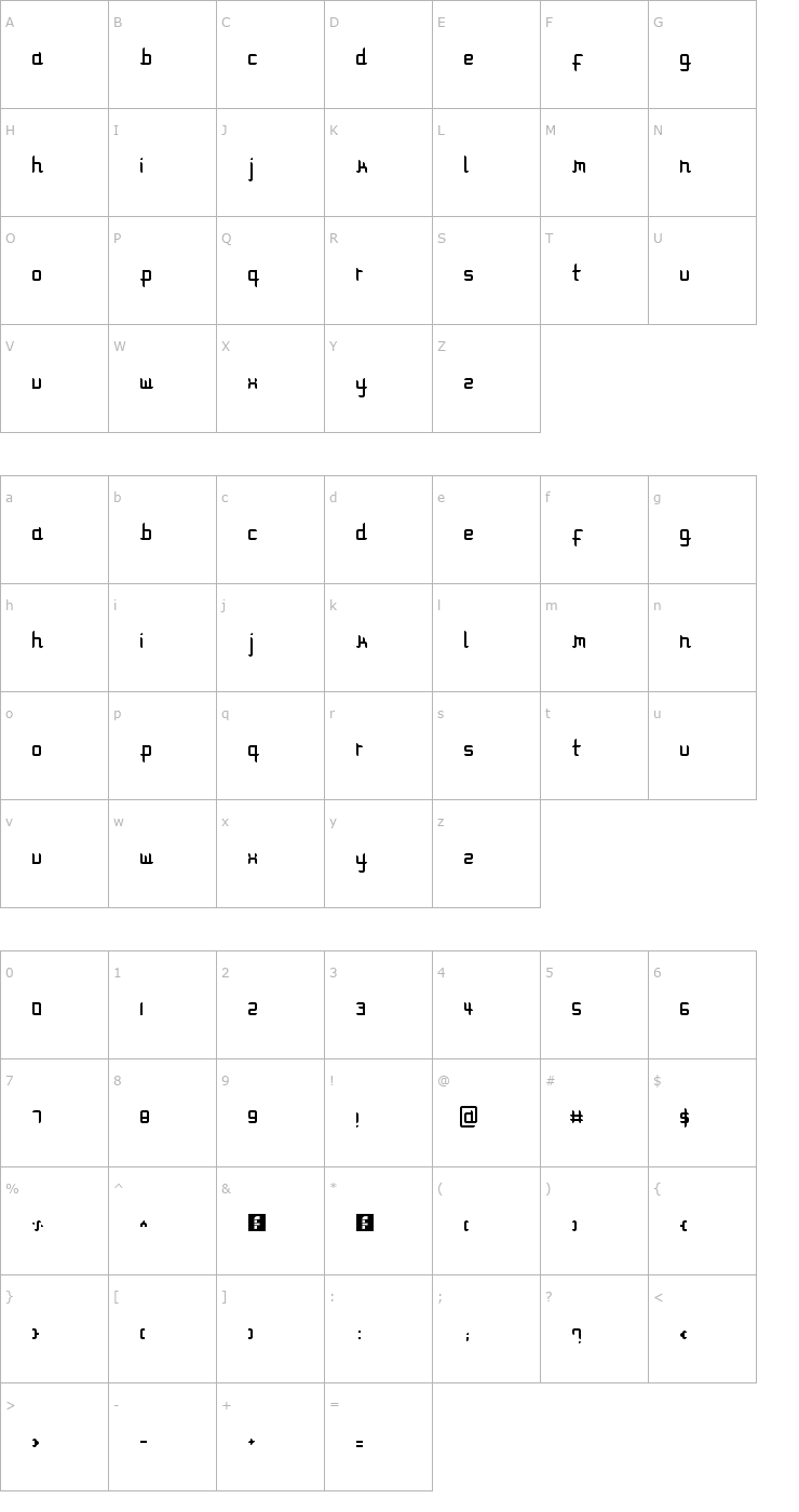 Character Map Modulare 1 Font