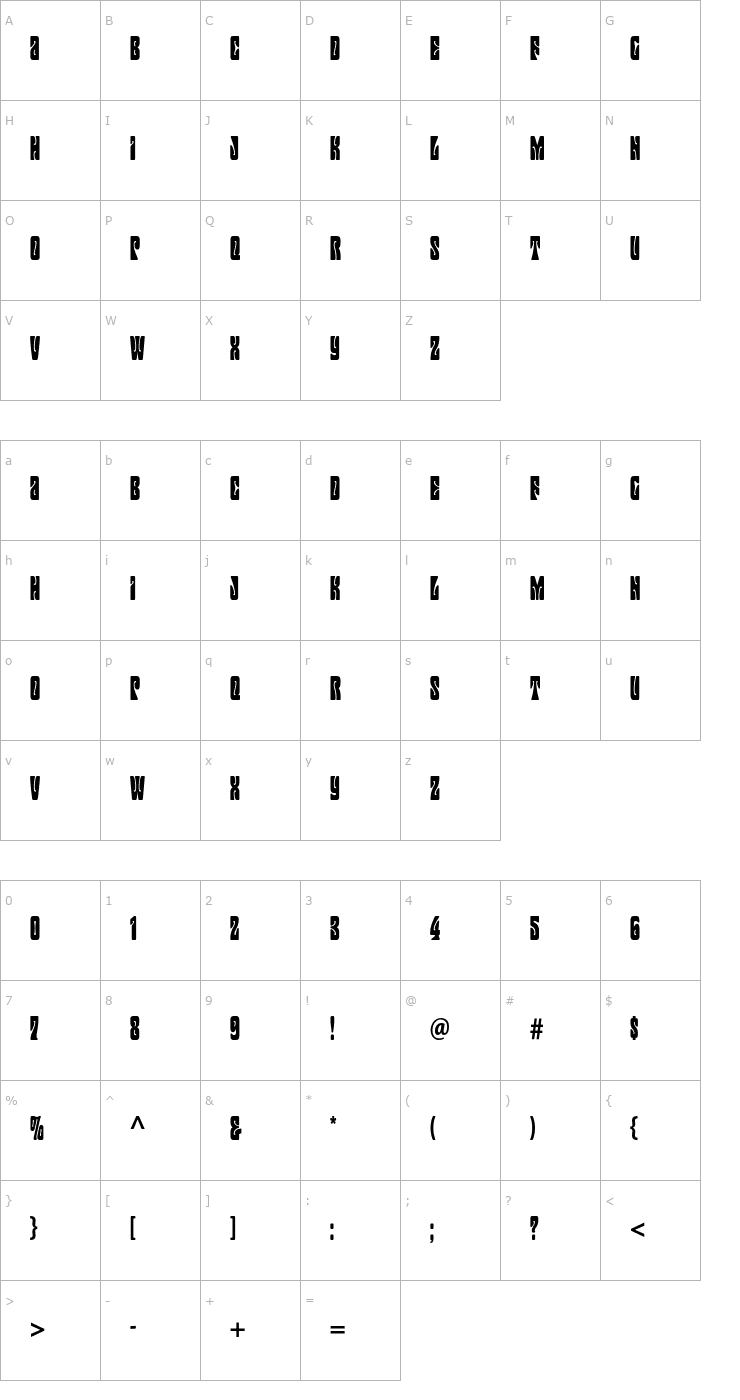 Character Map MojoStd Font