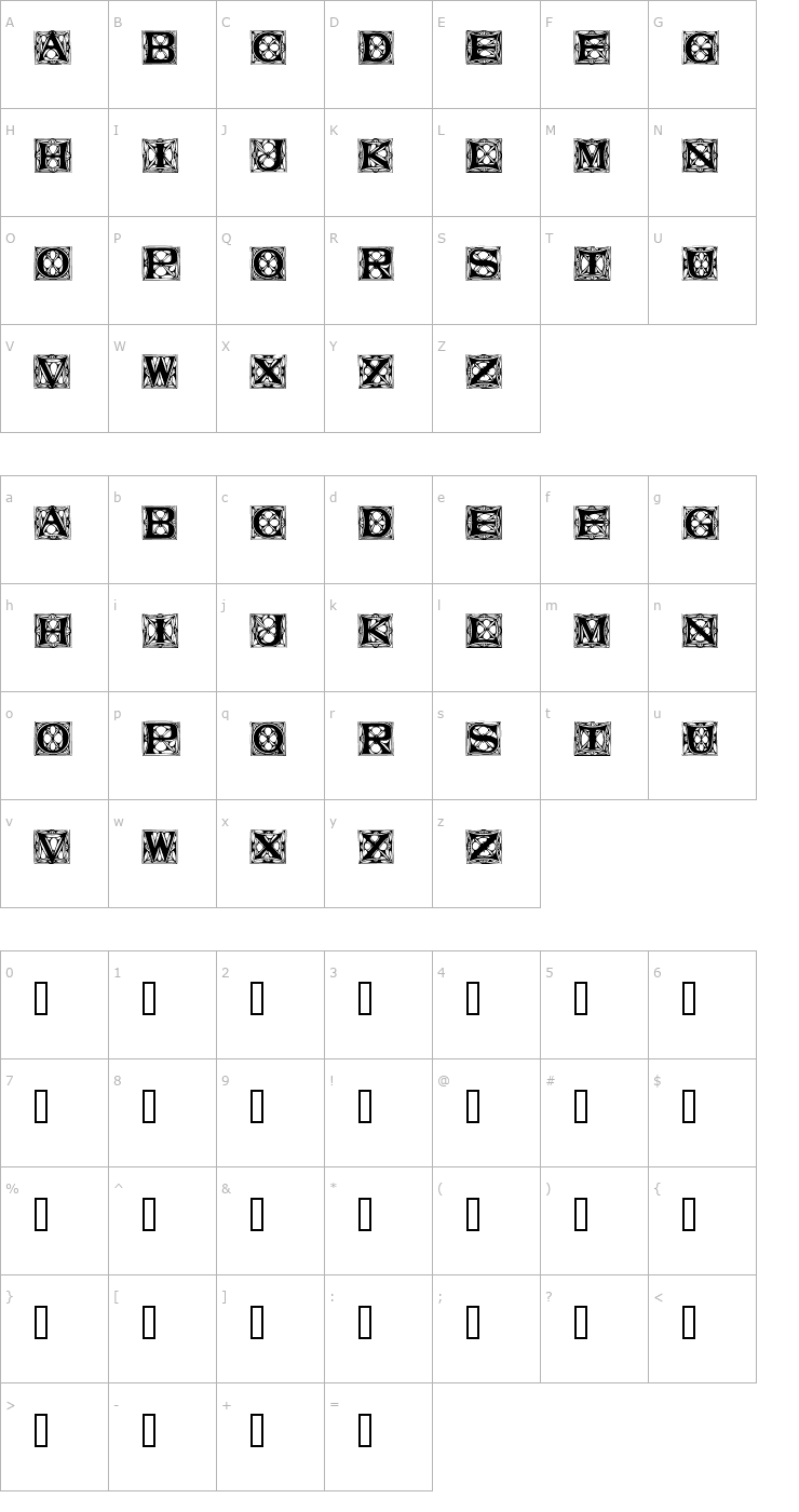 Character Map MoliconeCapsSSi Font