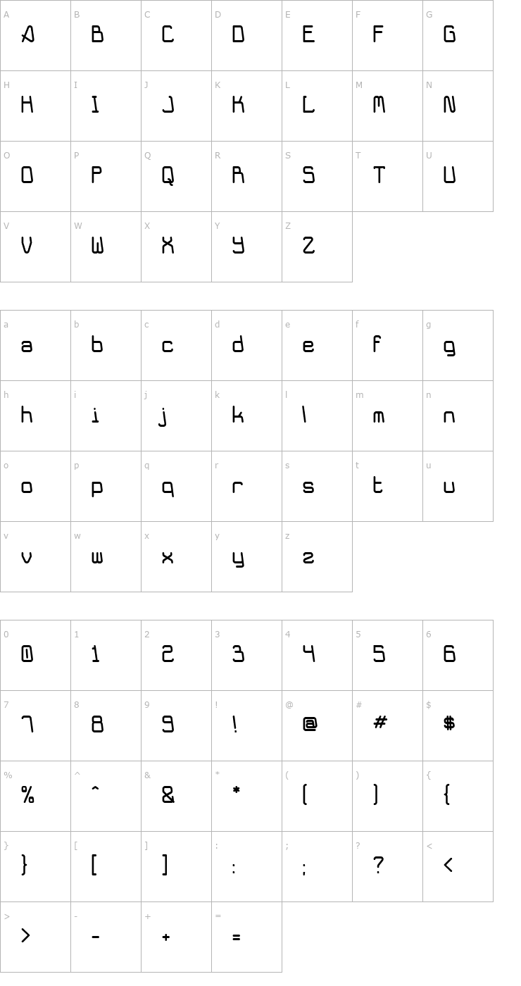 Character Map Molly Rose Font