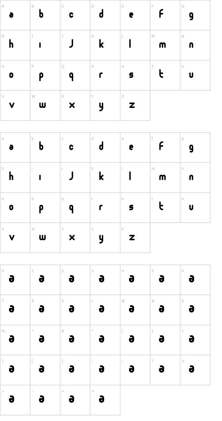 Character Map Moloko Font