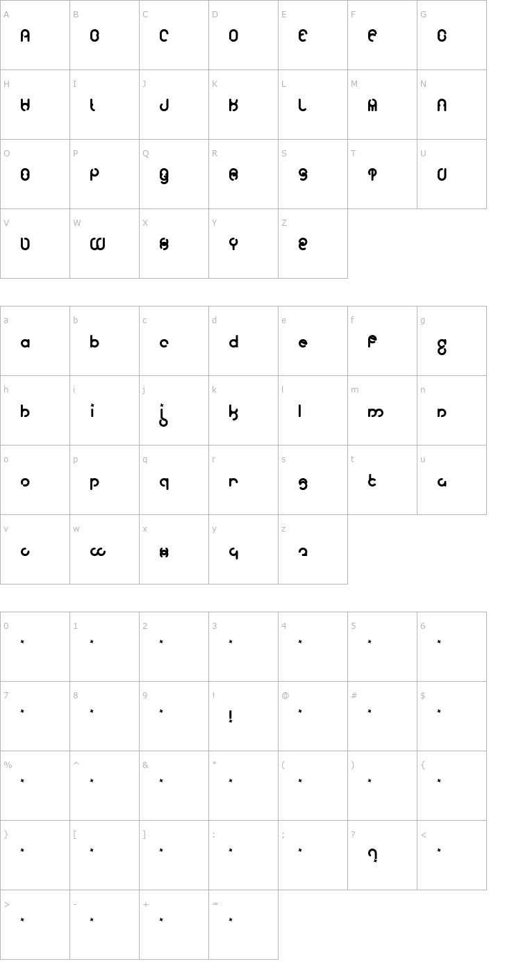 Character Map Moloky Font