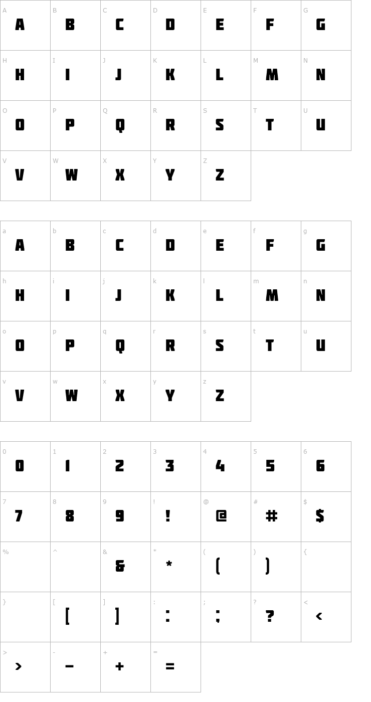 Character Map Molot Font