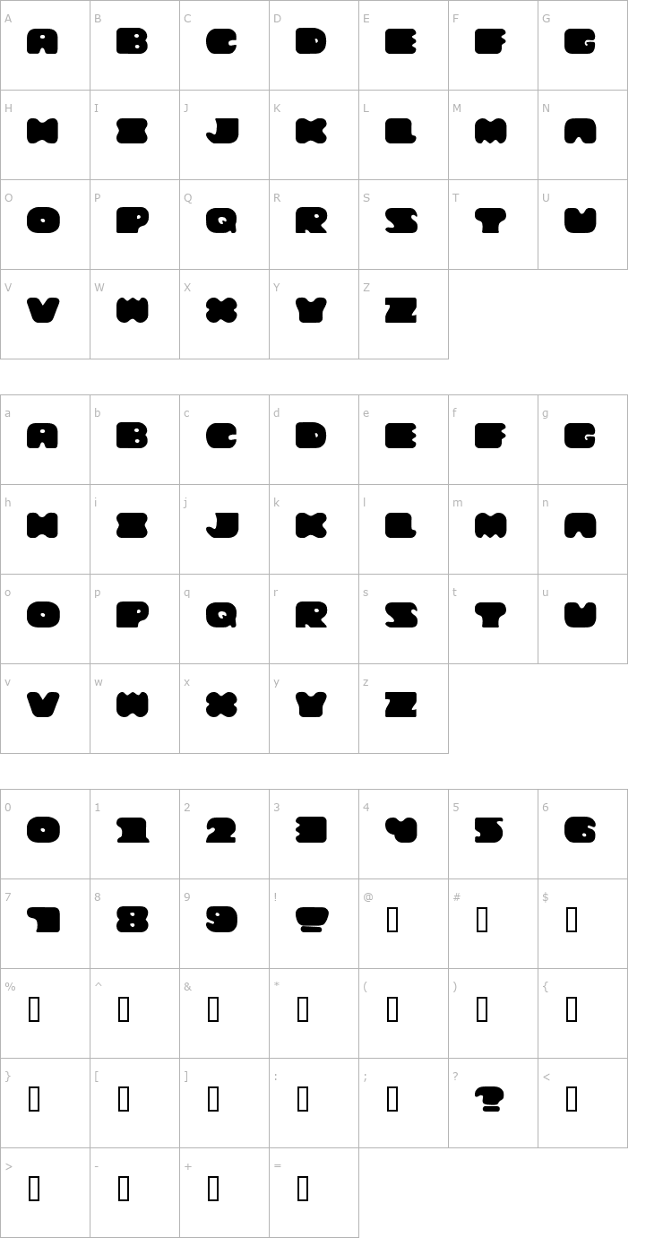 Character Map Moma Grape Font