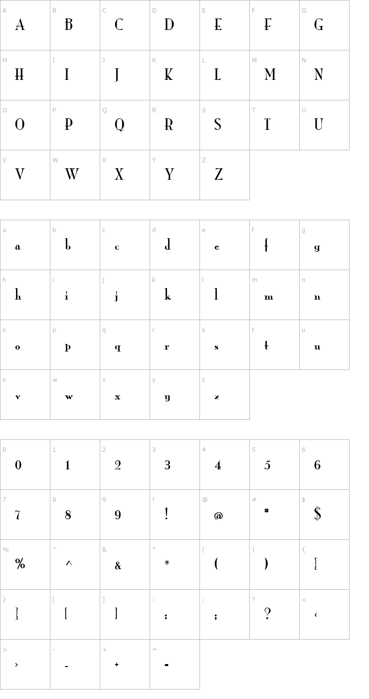 Character Map Monarch Font