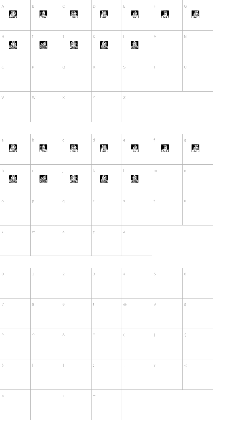 Character Map Monats-Vignetten1 Font