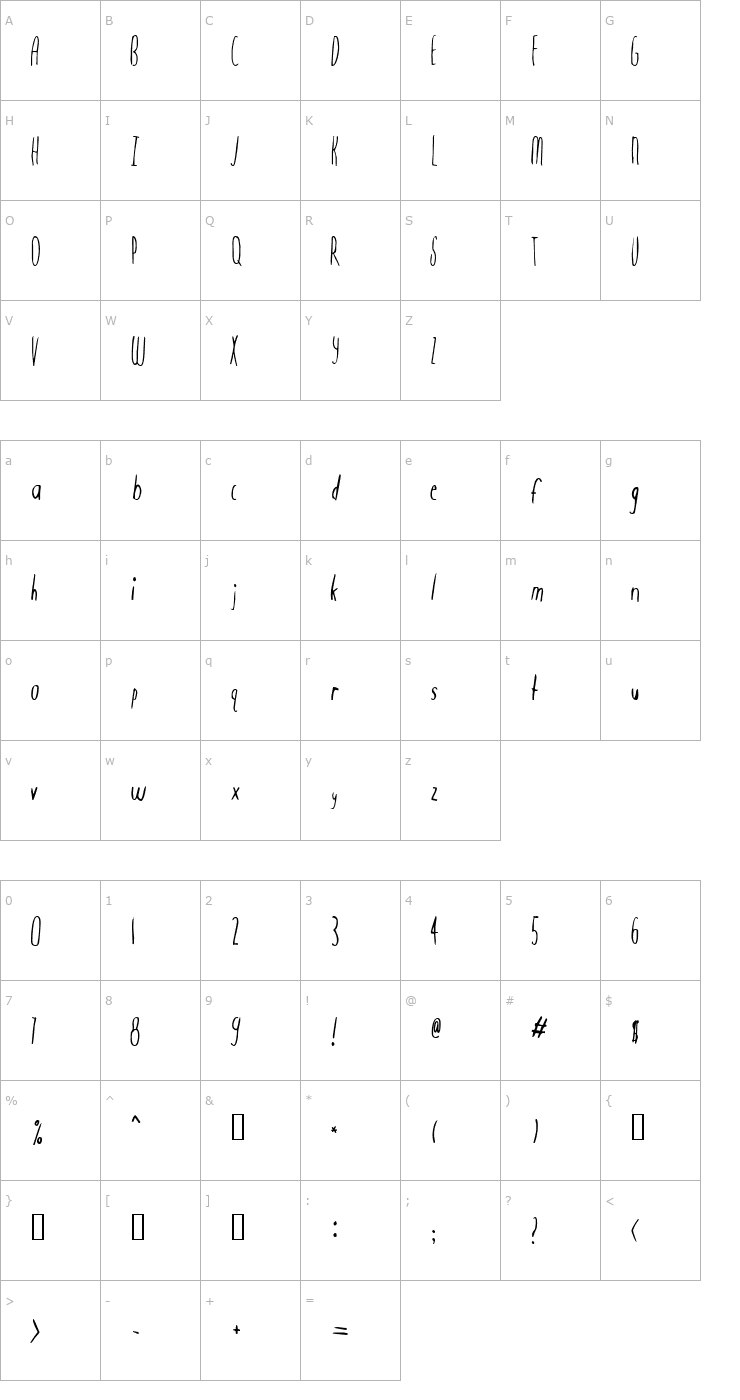 Character Map Mondo Font