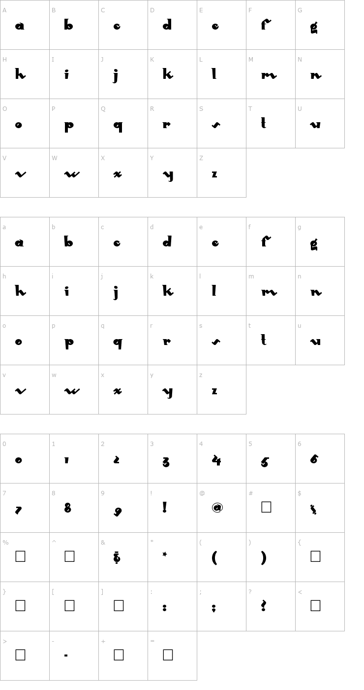 Character Map Mondo Redondo Font
