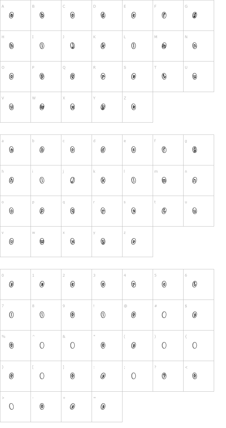 Character Map Money Shot Font