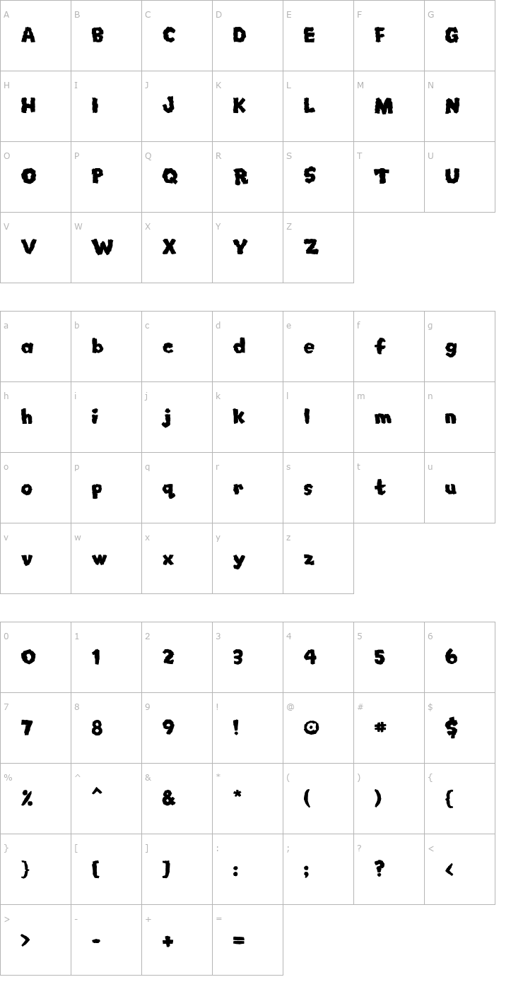 Character Map Mongo Font