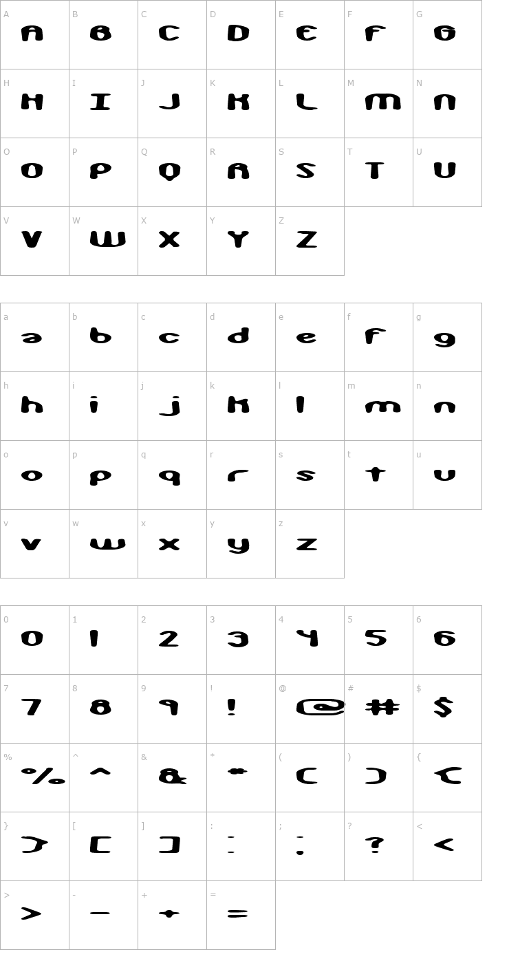 Character Map Monkey Phonics -BRK- Font