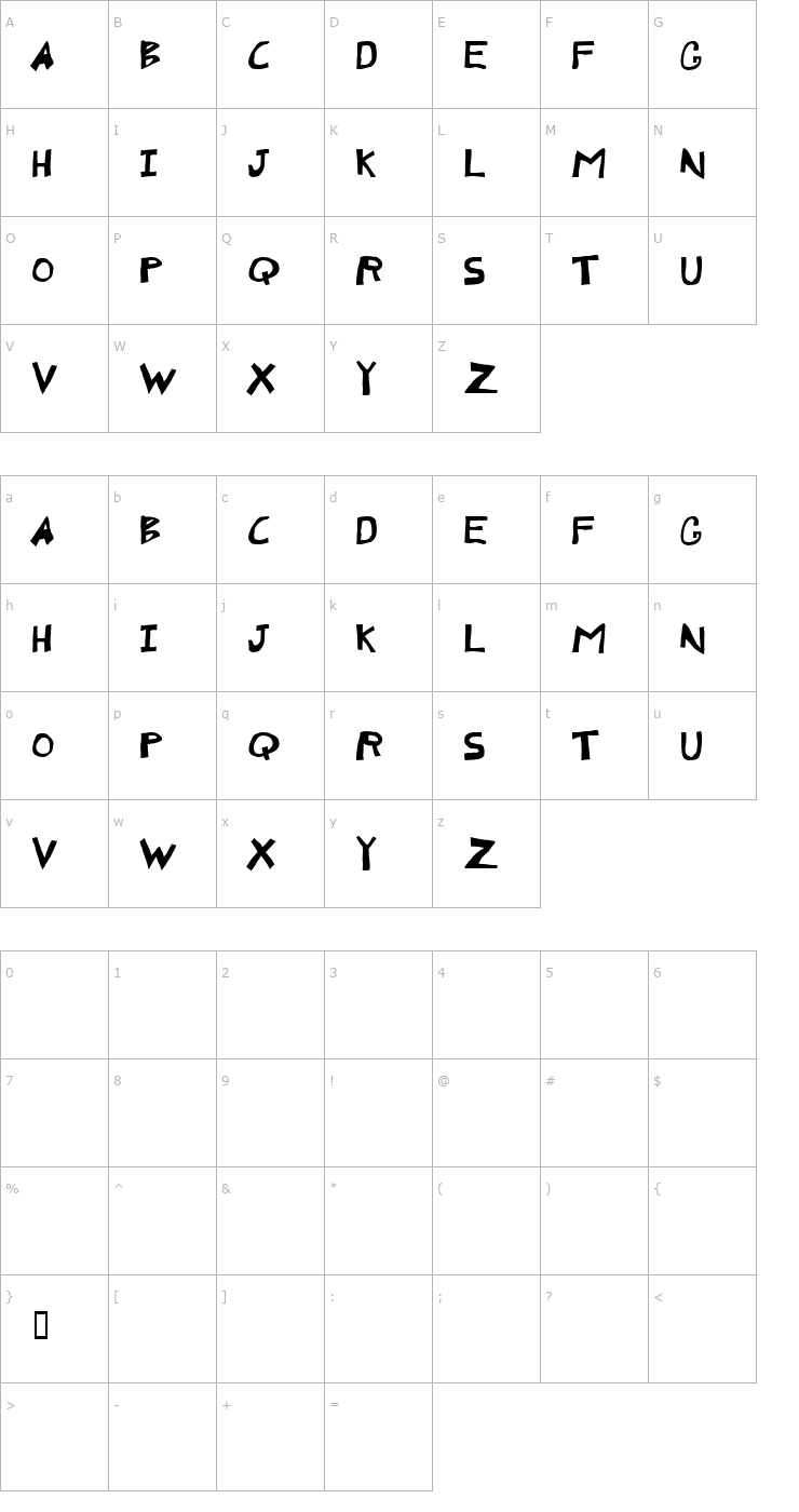 Character Map Monko Blocky Font