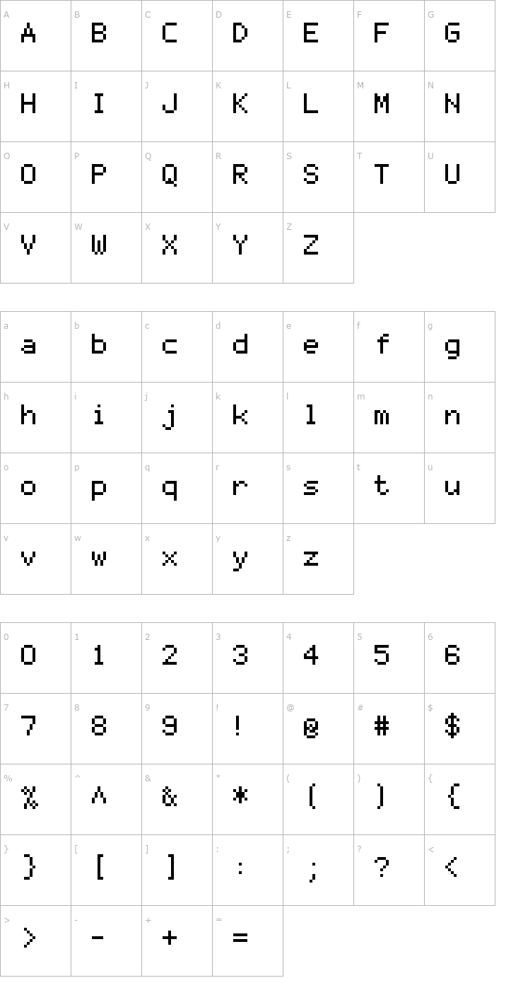 Character Map mono 07_56 Font