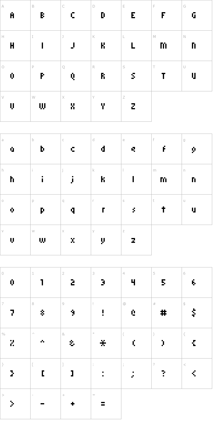 Character Map monoeger 05_55 Font