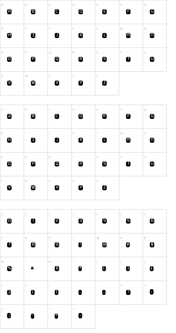 Character Map Monofett Font