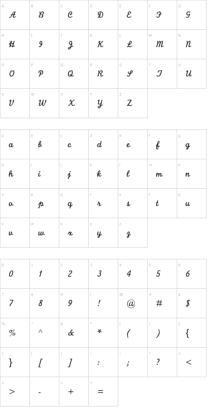 Character Map Monogram Font