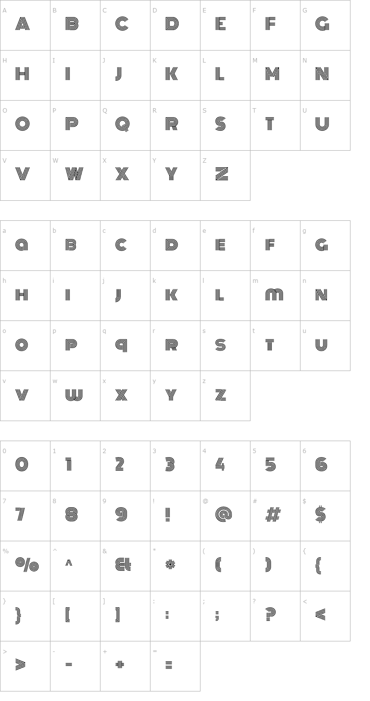 Character Map Monoton Font