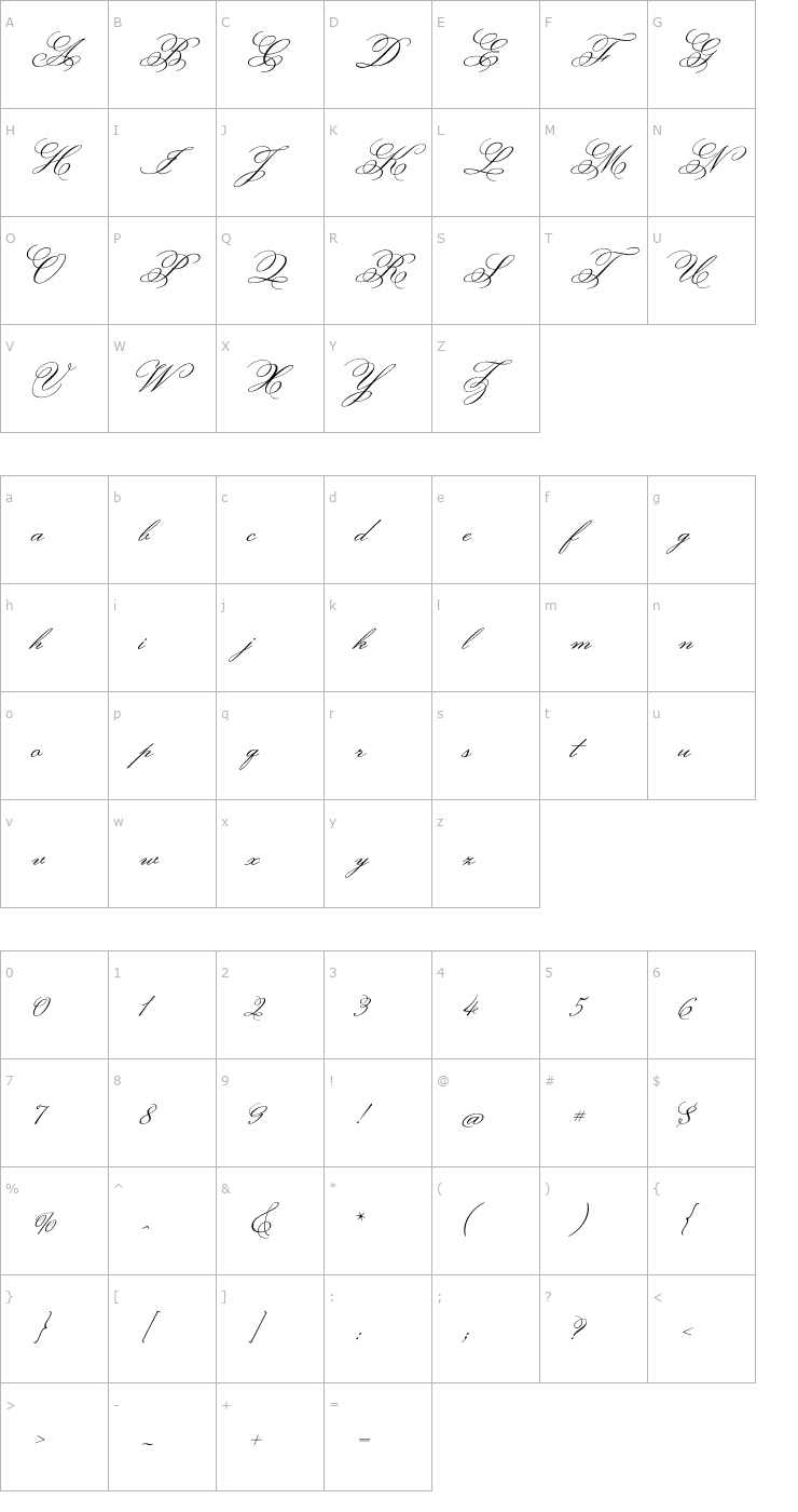 Character Map Monsieur La Doulaise Font