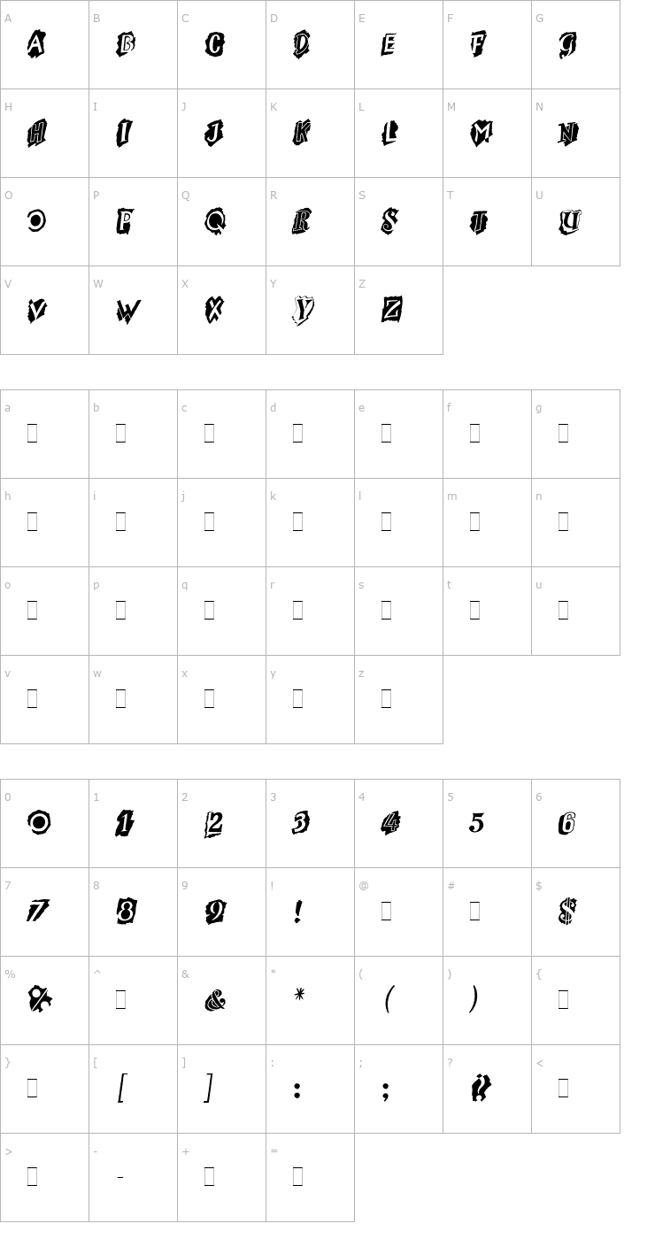Character Map Montage Plain Font