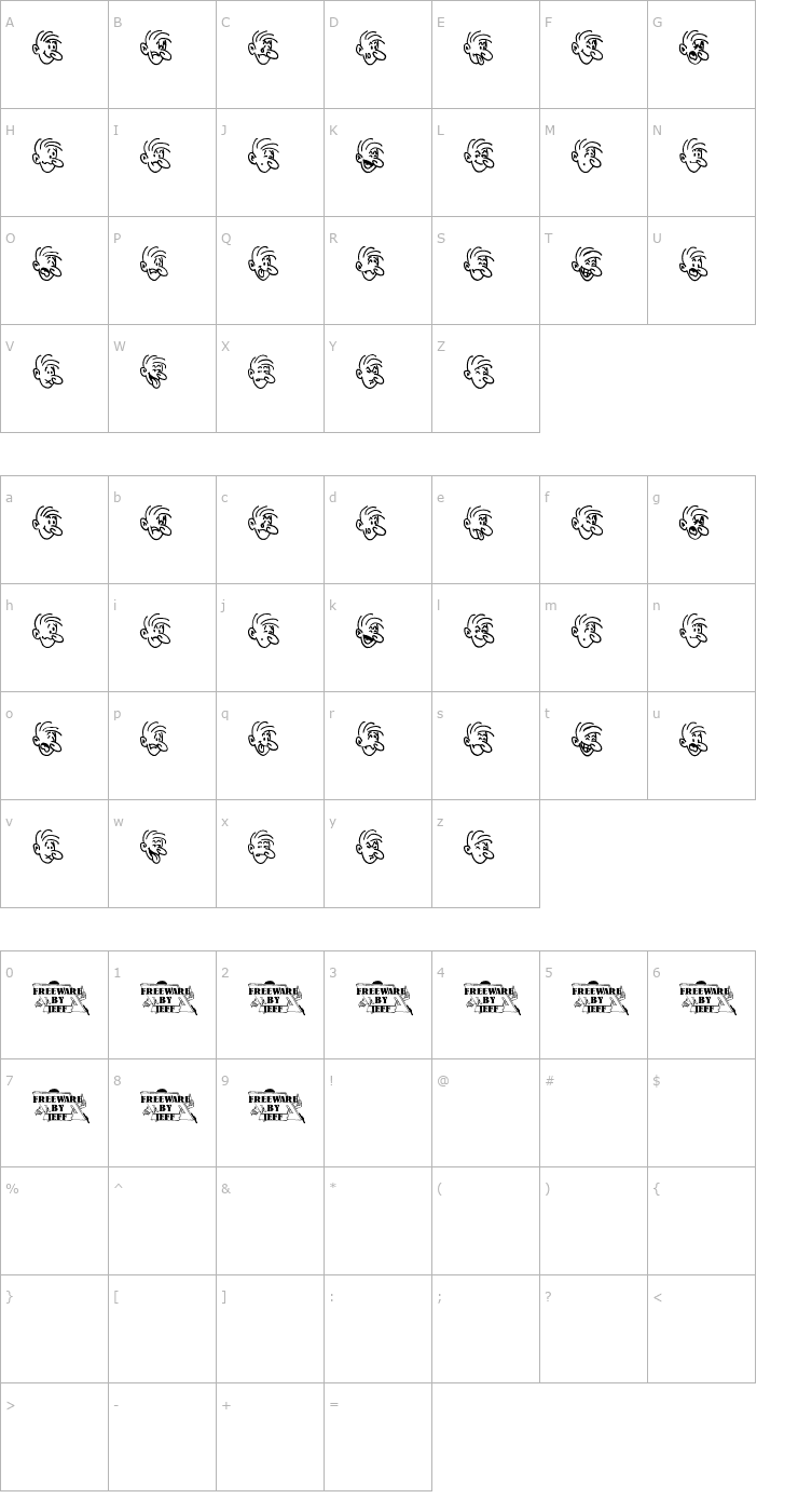 Character Map Mood Swings One JL Font