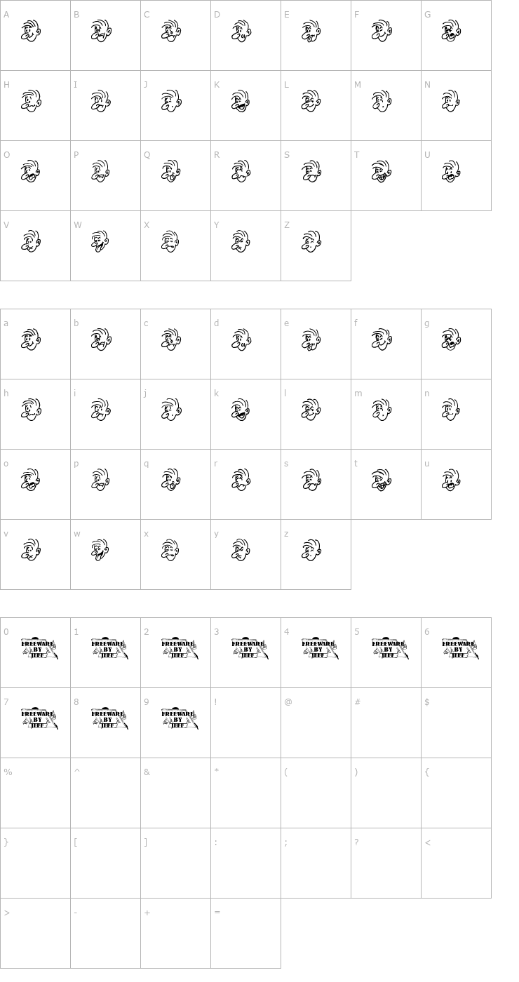 Character Map Mood Swings Two JL Font