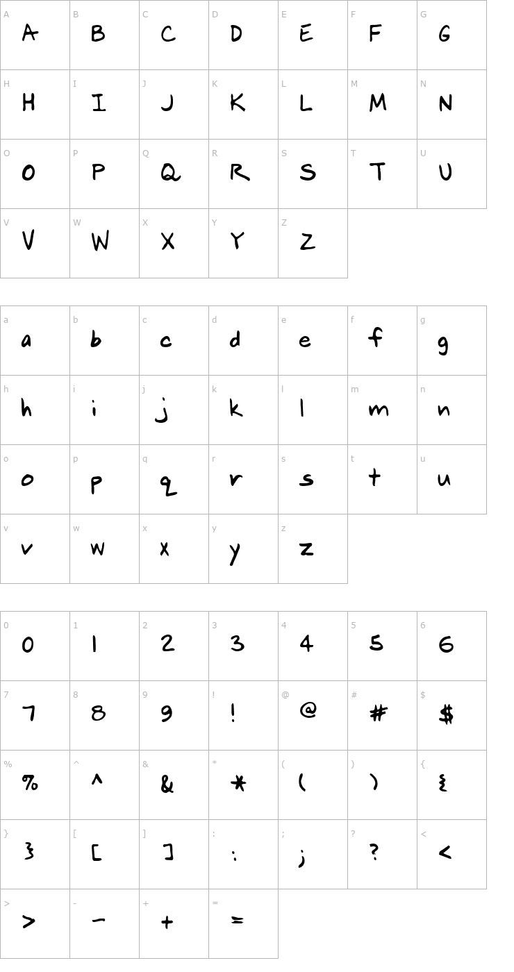 Character Map Mook Regular Font