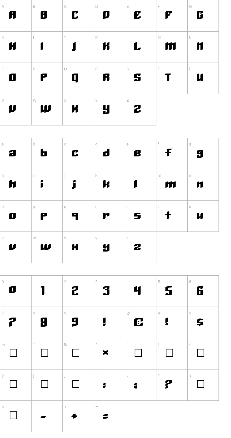 Character Map Moonpebble KG Font
