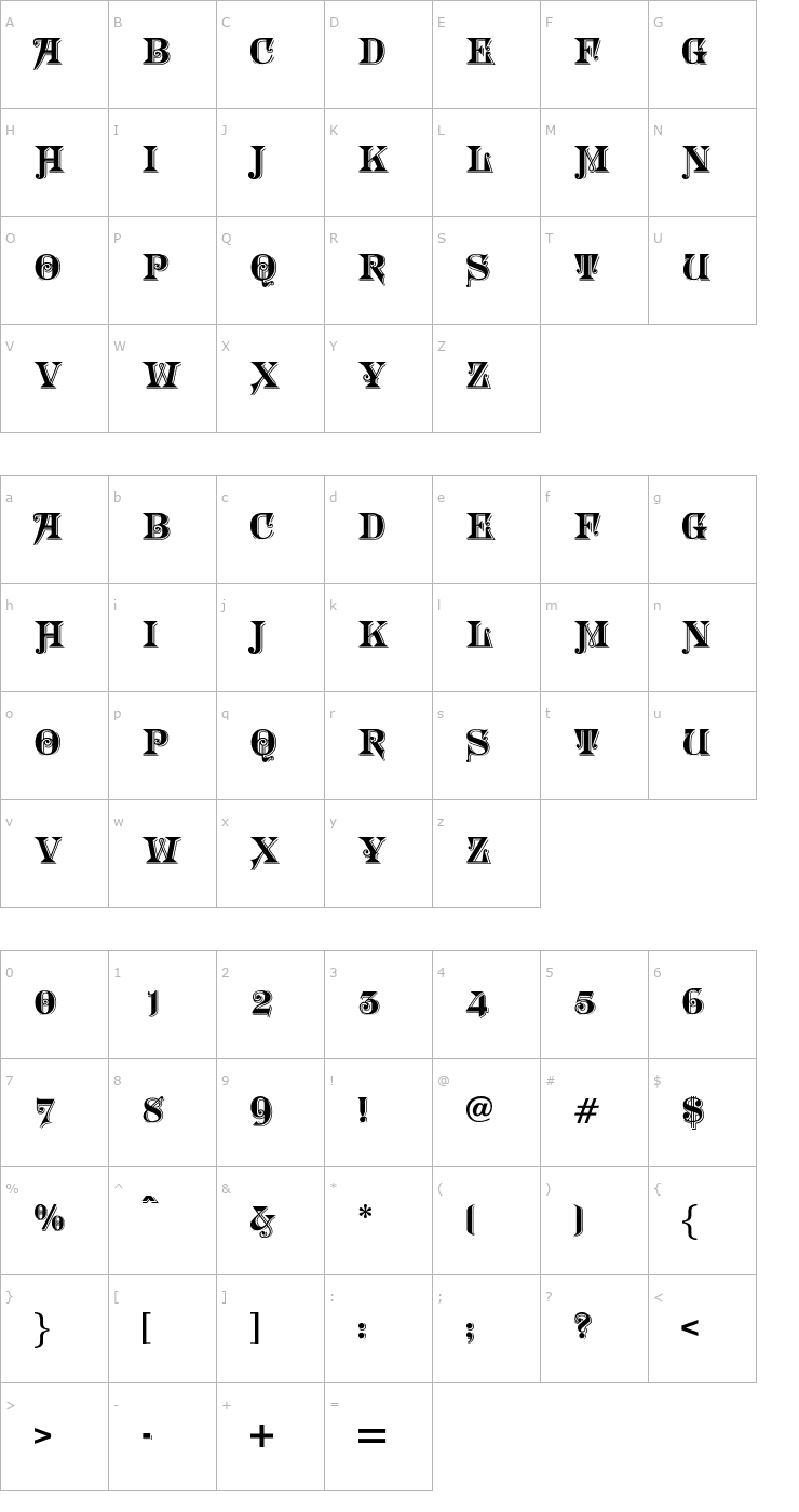 Character Map Morgan Font