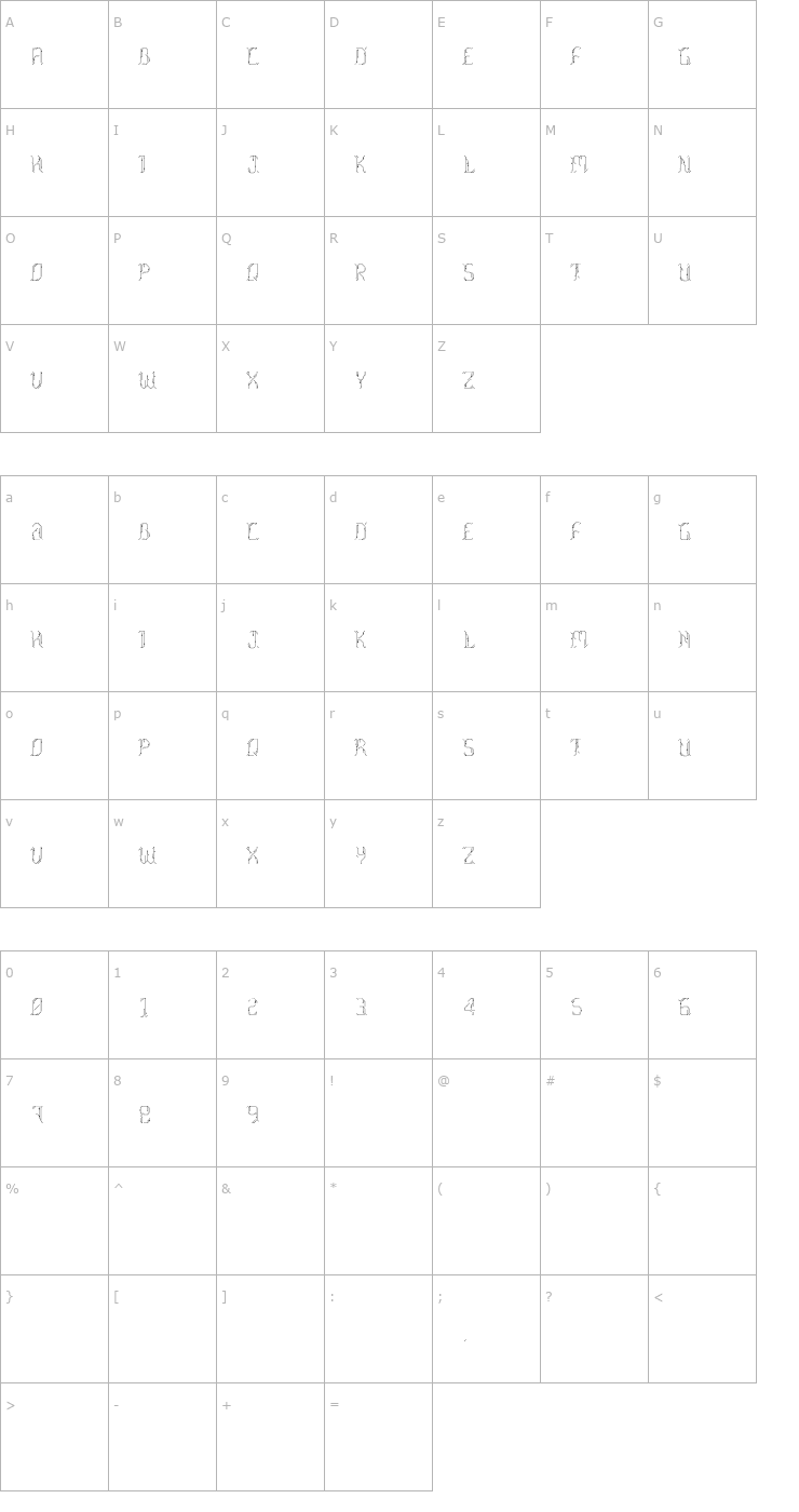Character Map Morgenstern Font