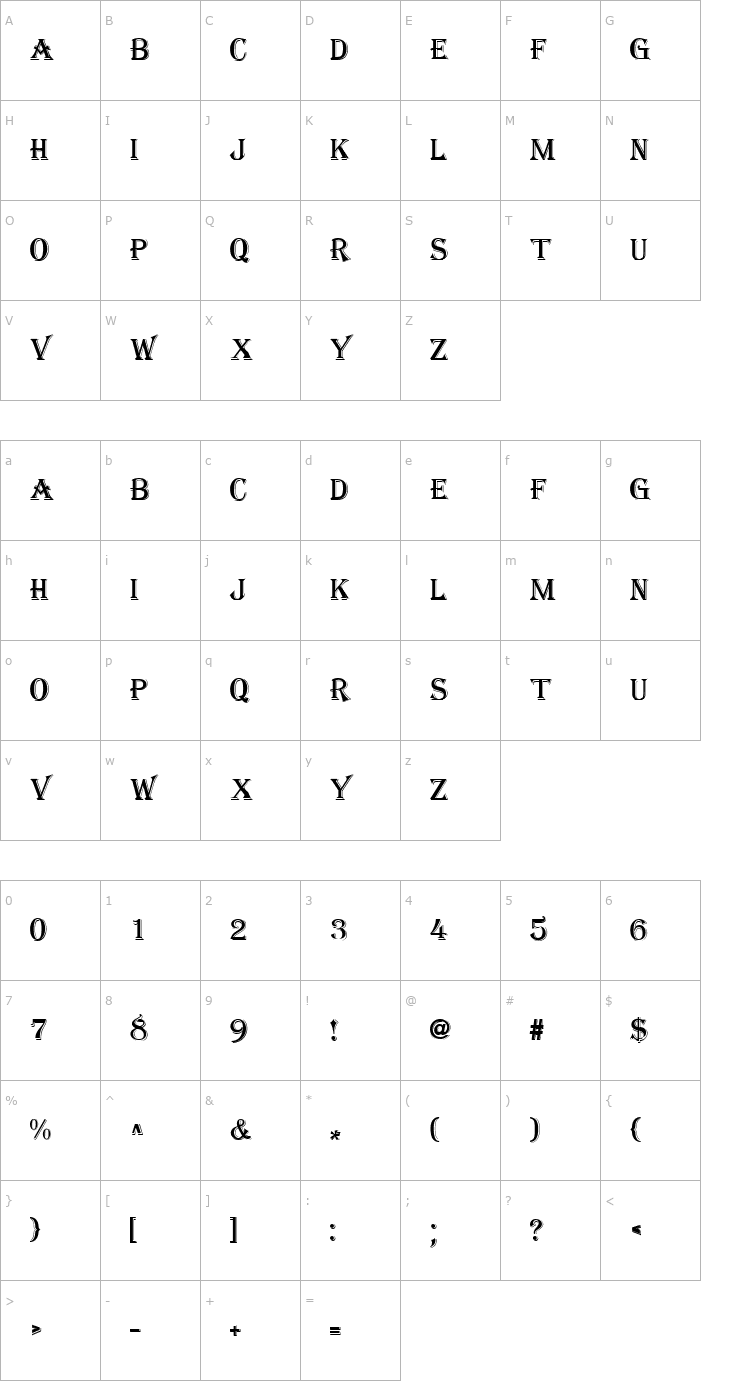 Character Map Morocco Regular Font