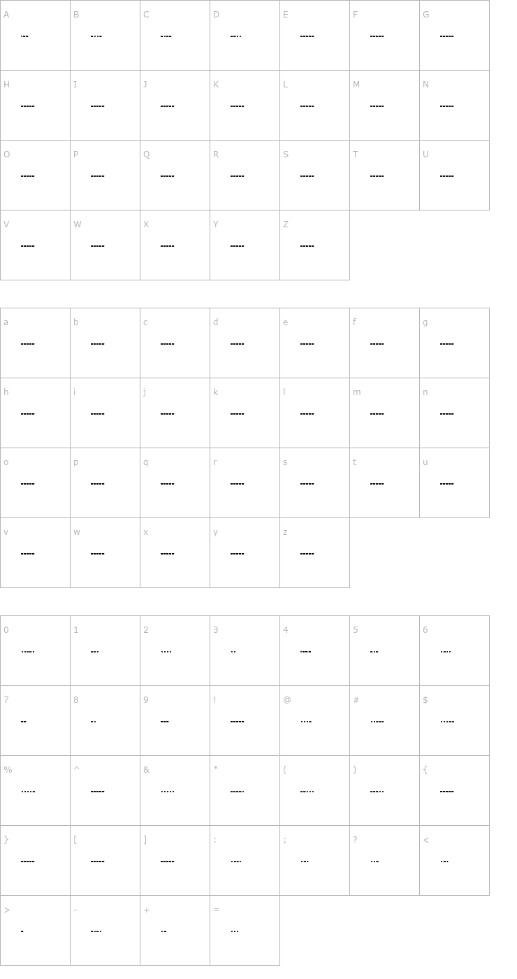 Character Map Morse Code Font