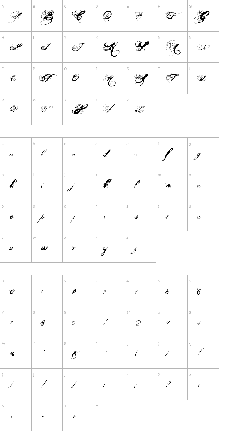 Character Map Mosh 3 Font
