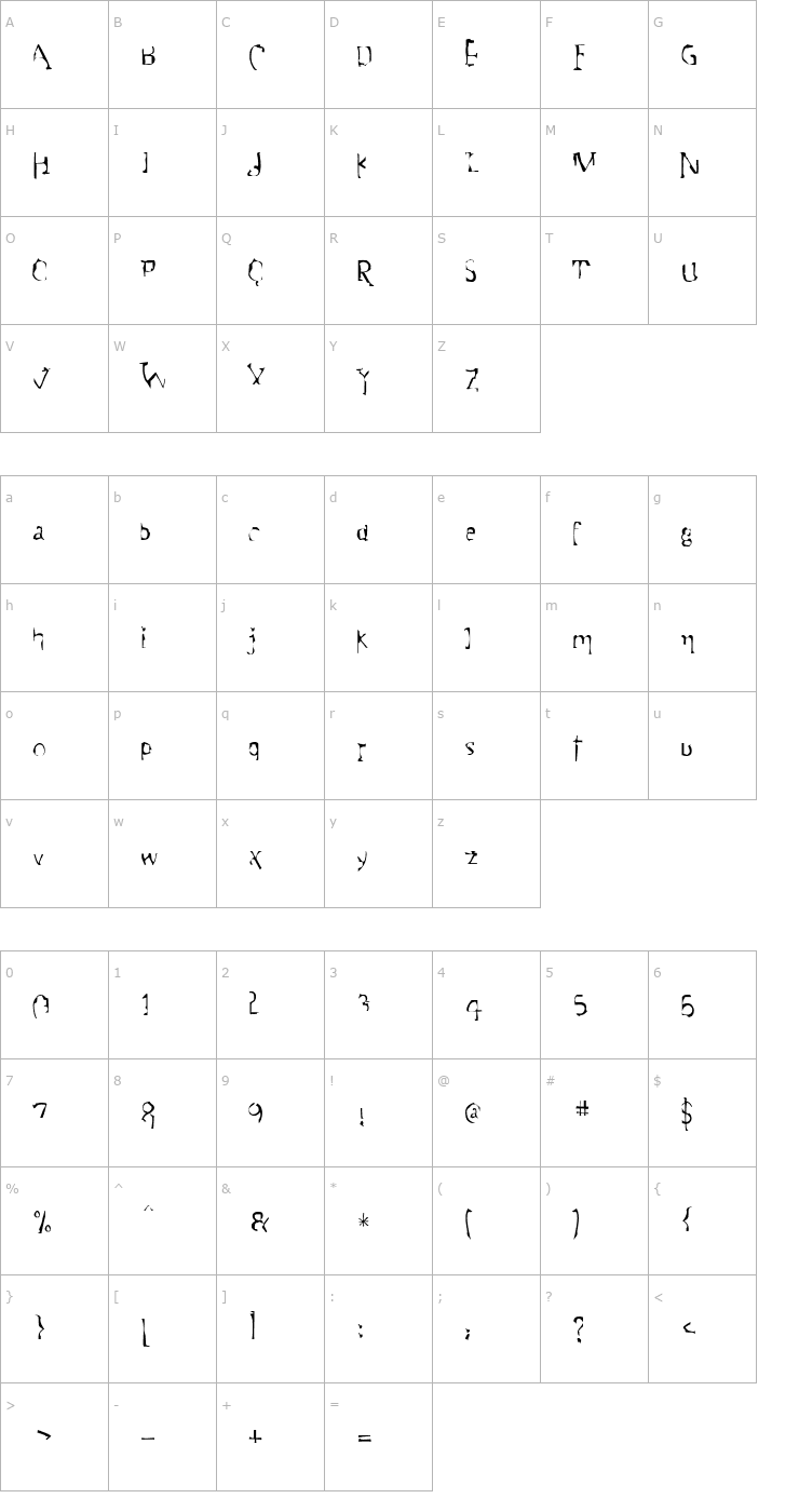 Character Map Motive Light Font