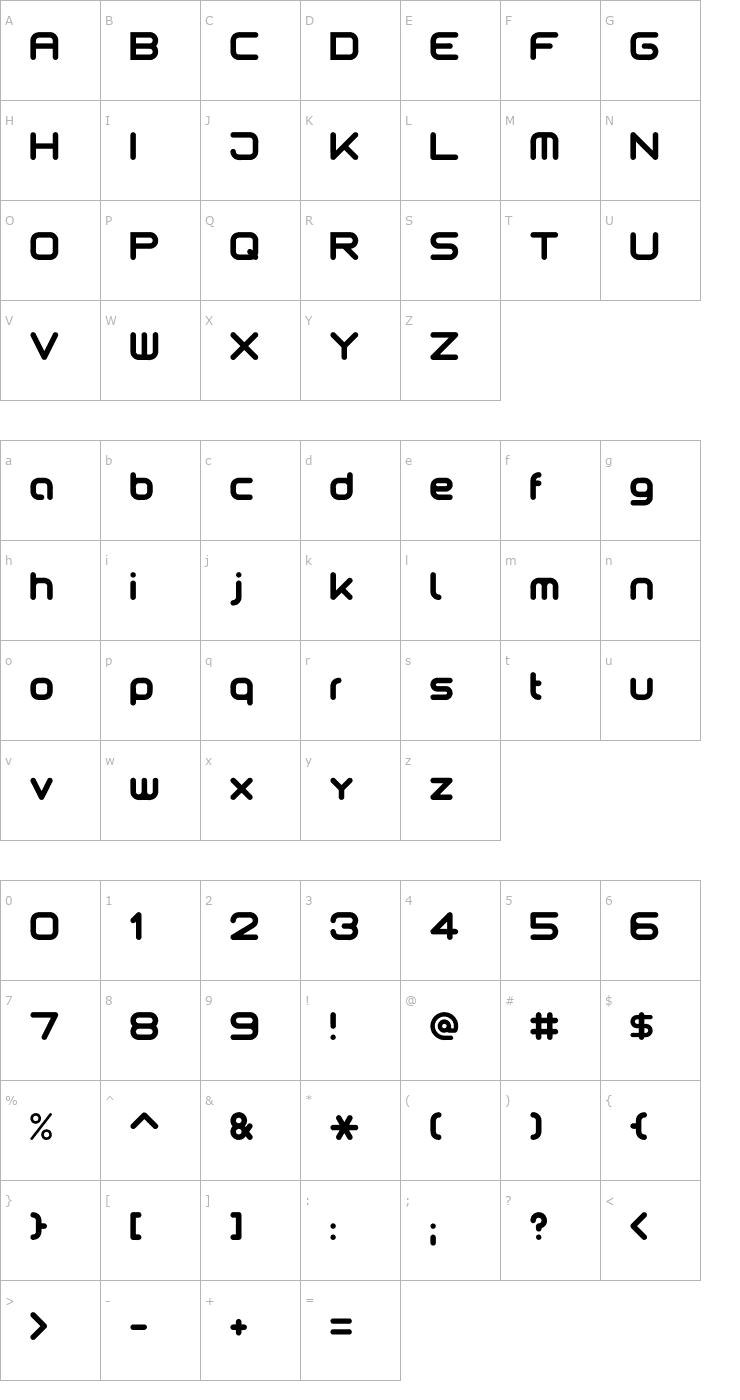 Character Map Motschcc Font