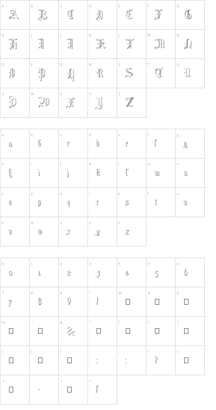 Character Map MottisfontNo4 Font